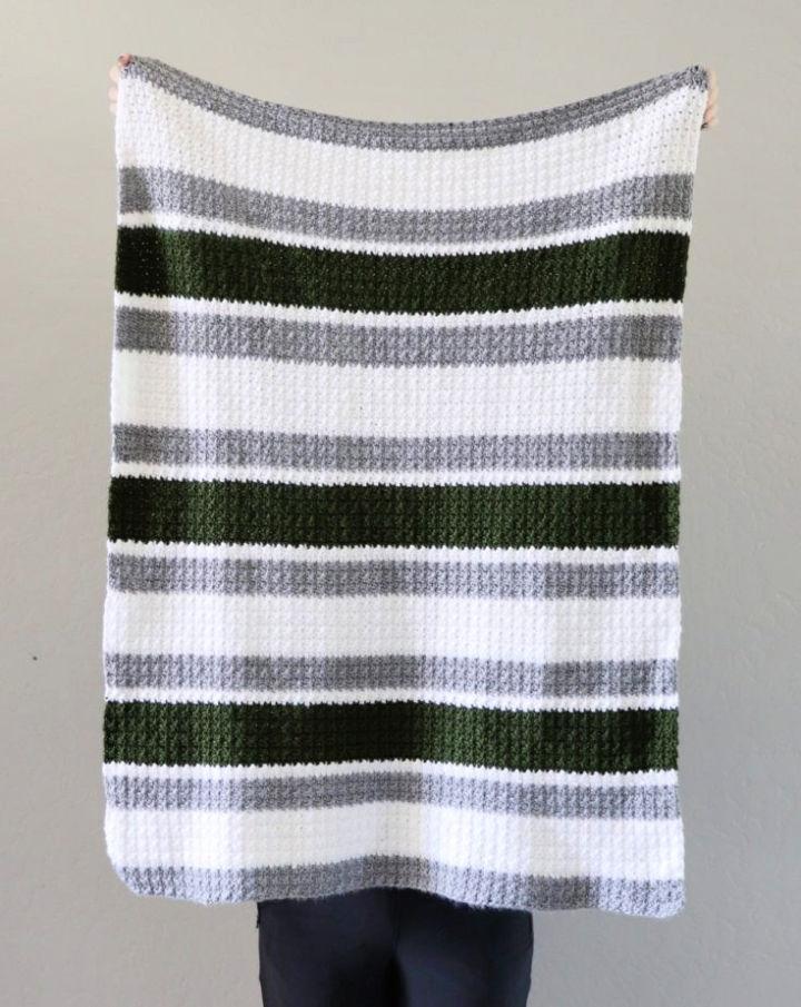 Striped Crochet Blanket Pattern for Beginners