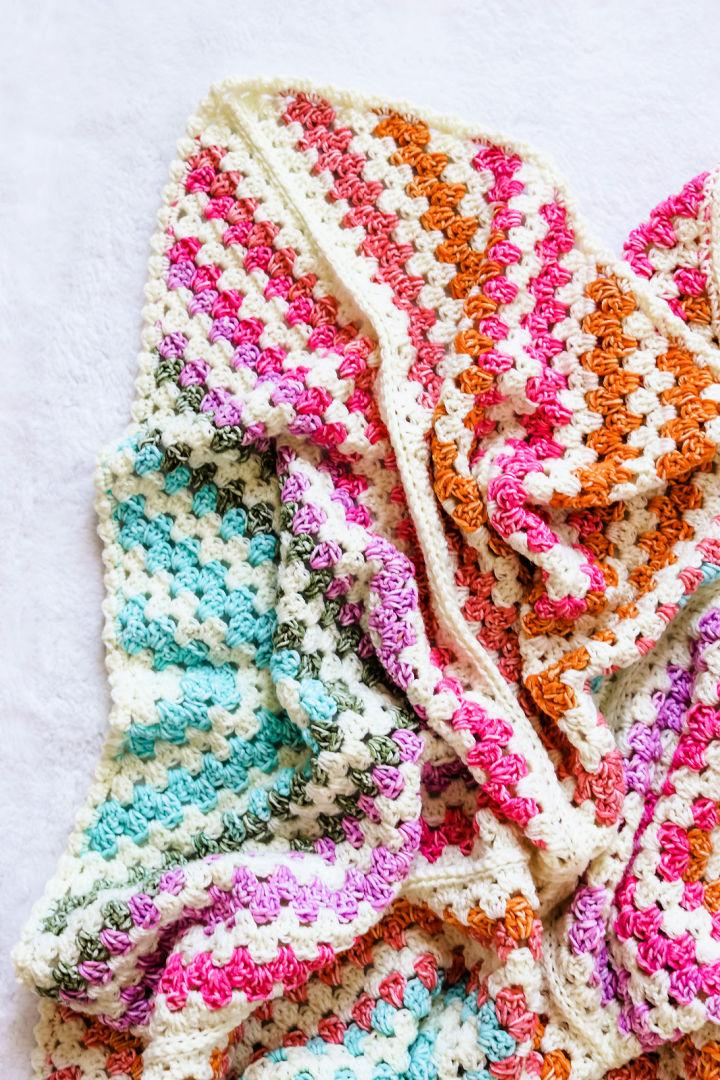 Striped Crochet Daphne Afghan Pattern