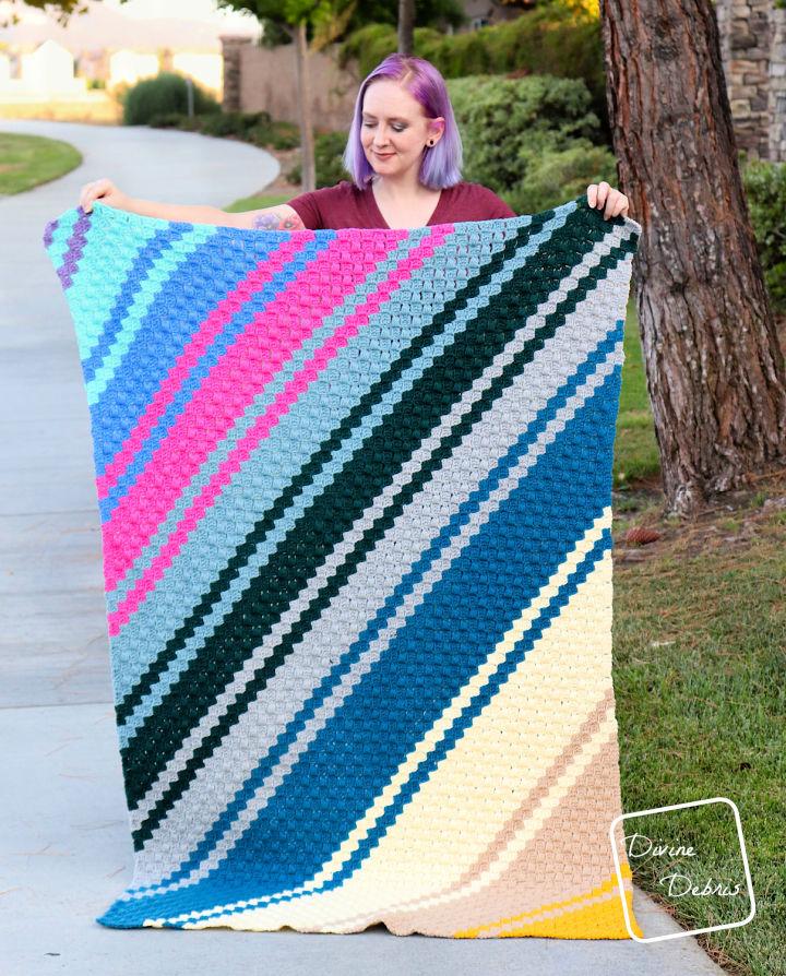 Striped Crochet Fitzgerald Blanket Pattern