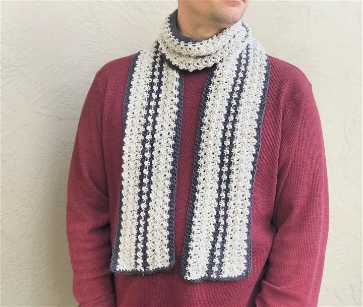 Textured Crochet Gentlemans Scarf Pattern