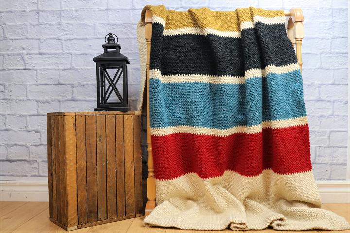 The Benjamin Throw Striped Crochet Pattern