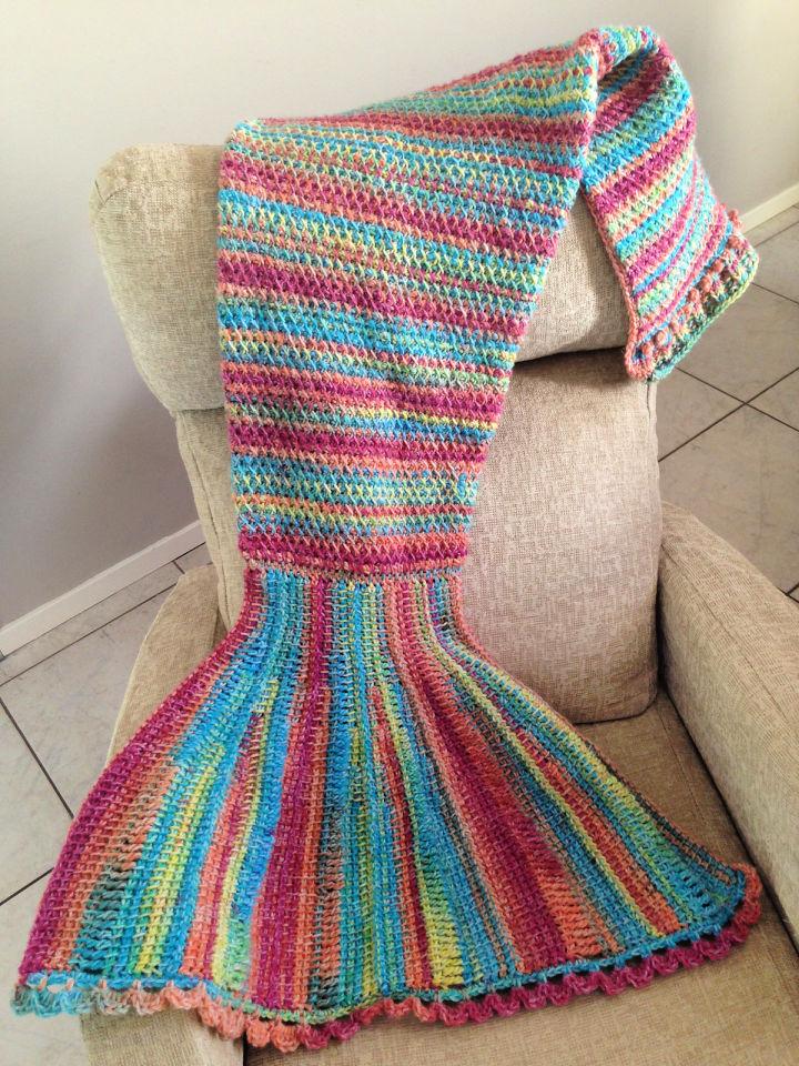 Tunisian Crochet Mermaid Tail Blanket Pattern