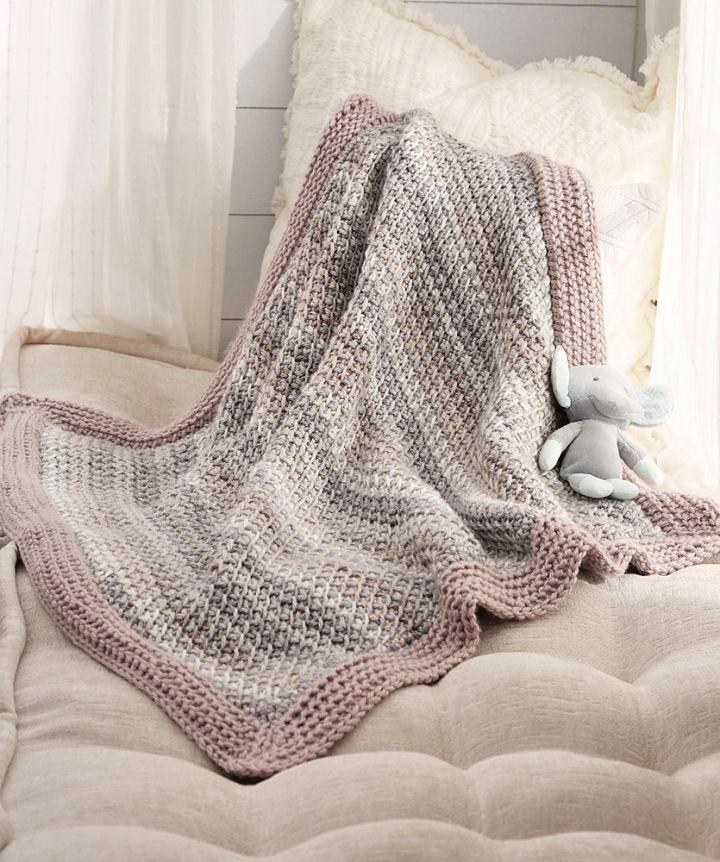Tunisian Crochet Peek A Boo Baby Blanket Pattern