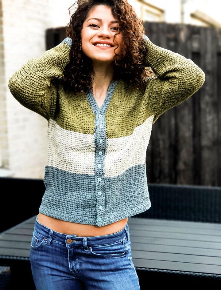 Tunisian Crochet Raglan Blouse Pattern