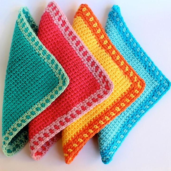 Tunsian Stitch Crochet Washcloth Pattern