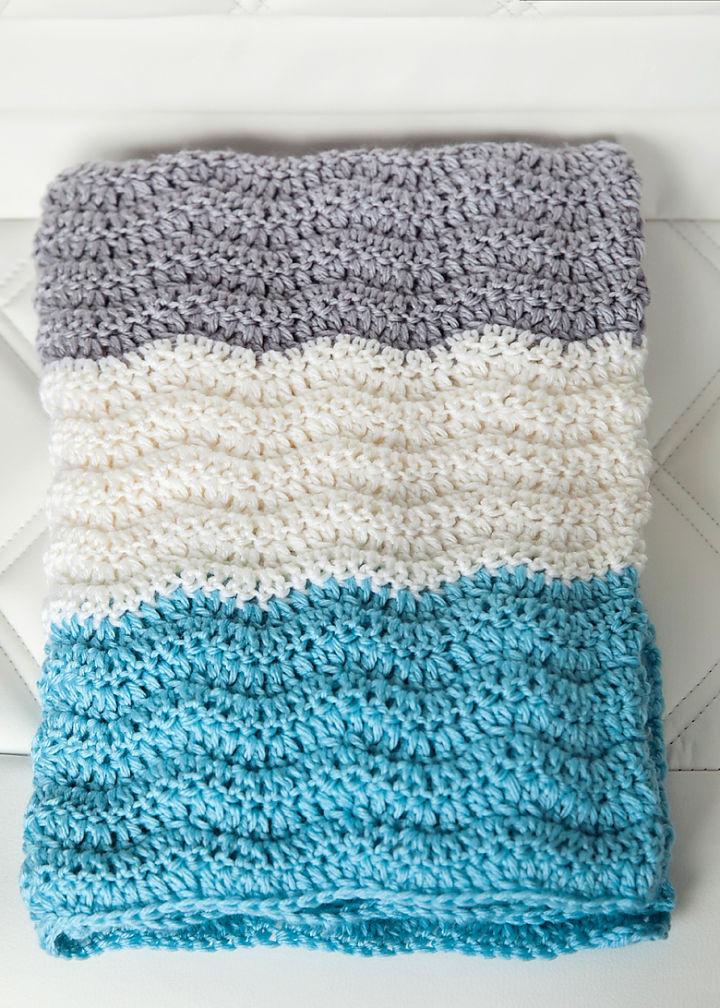 Wavy Chevron Crochet Baby Blanket Pattern