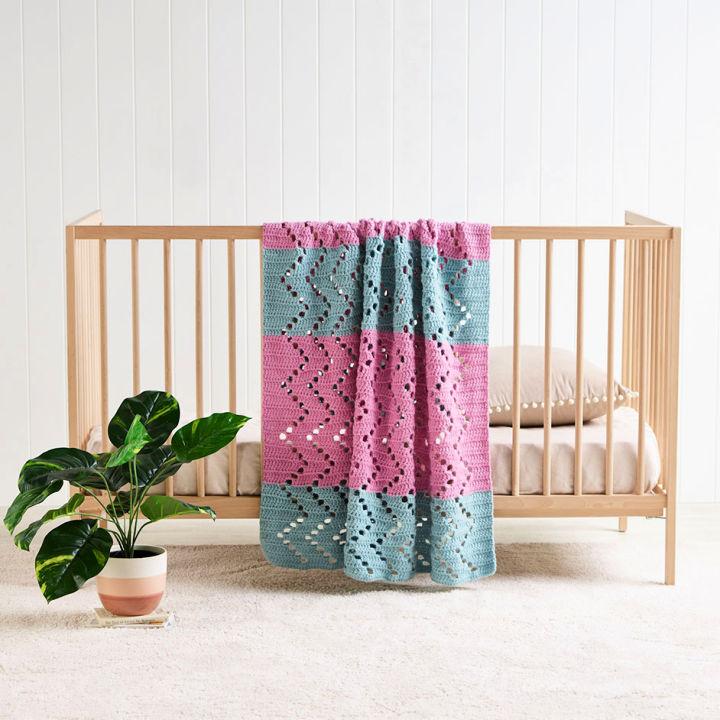 Wide Striped Crochet Blanket Pattern