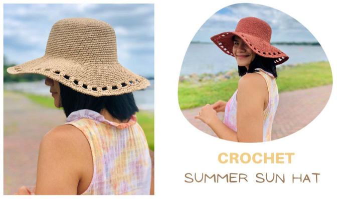 Womens Crochet Raffia Sun Hat Pattern