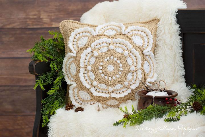 Arabesque 18-inch Decorative Pillow Crochet Pattern