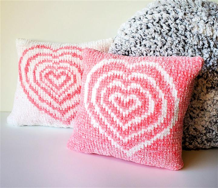 Beautiful Crochet Radiating Heart Pillow Pattern