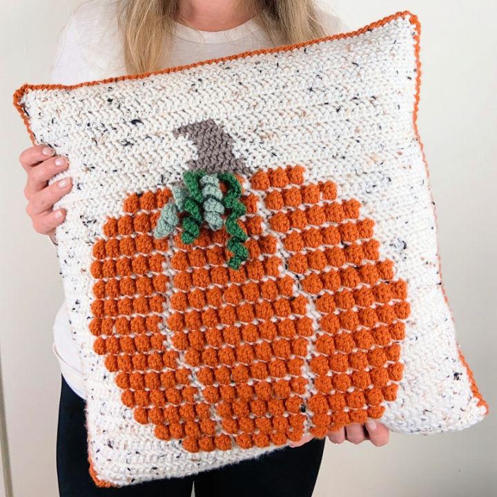 Bobble Crochet Pumpkin Pillow Pattern