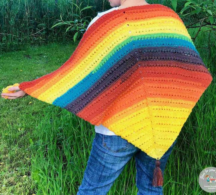 Colorful Crochet Triangle Shawl Pattern