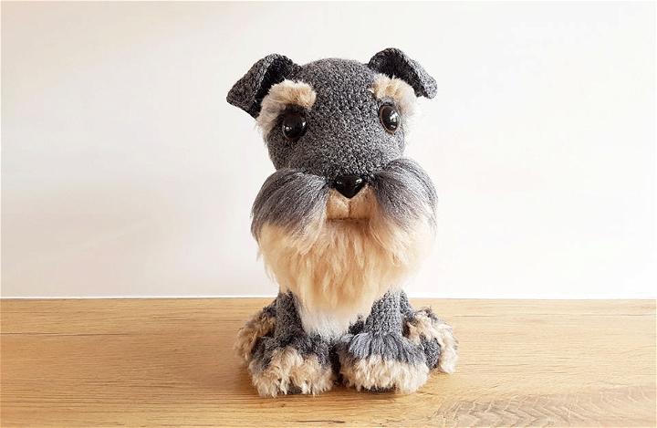 Crochet Amigurumi Schnauzer Dog Pattern With Fur