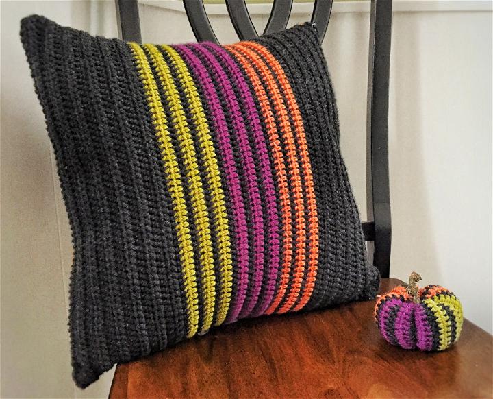 Crochet Halloween Striped Pillow Pattern