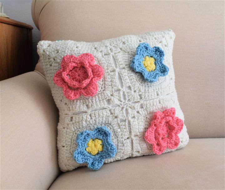 Crochet Picking Flowers Pillow Pattern