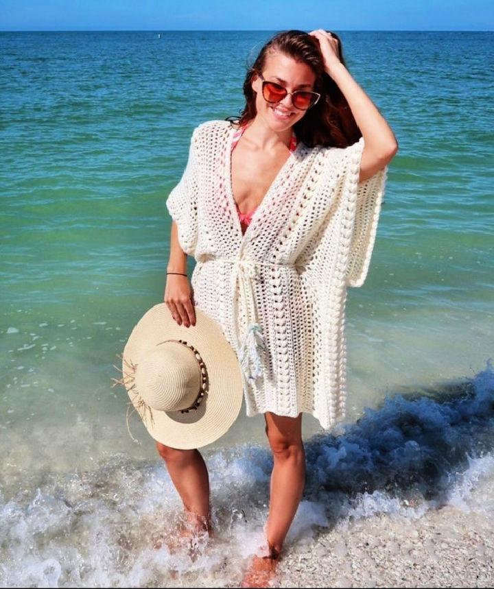 Crochet Ruana Style Bathing Suit Cover Up Pattern