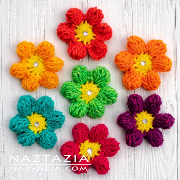 Crochet Spring Flower Using Lion Brand Mandala