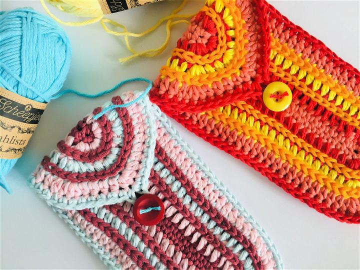 Crochet Summer Stripes Sunglasses Case Pattern