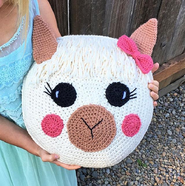 Cute Crochet Llama Pillow Pattern