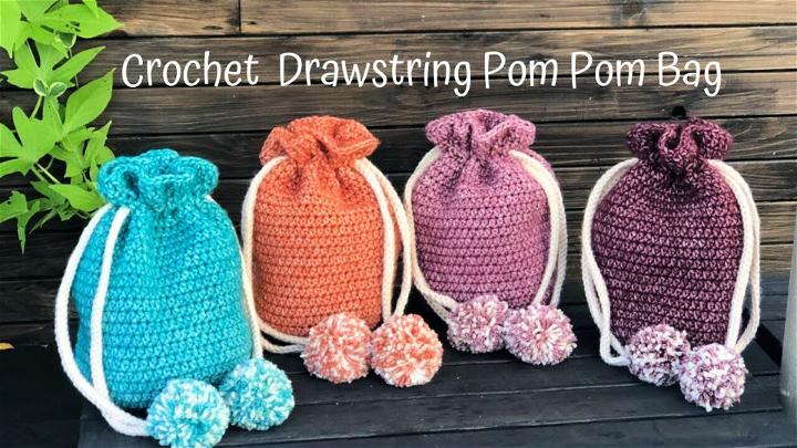 DIY Pom Pom Bag Free Crochet Pattern
