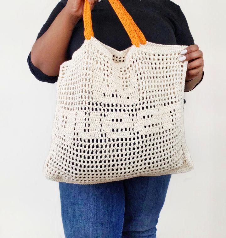 Easy Filet Crochet Tote Bag Pattern