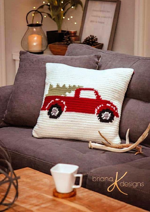 Farmhouse Truck Crochet Pillow Pattern