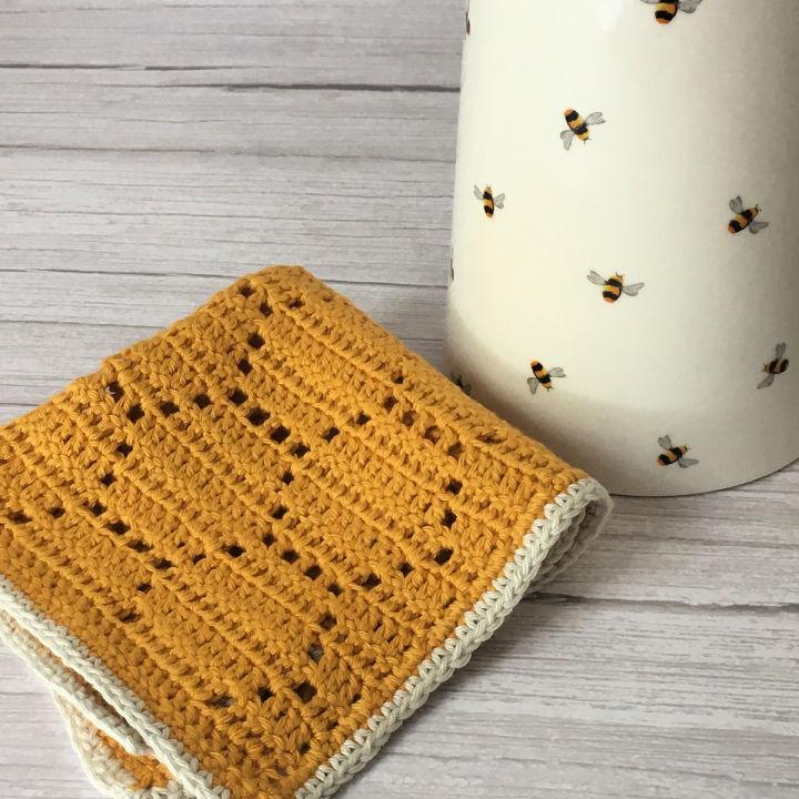 Filet Crochet Honeycomb Wash Cloth Pattern