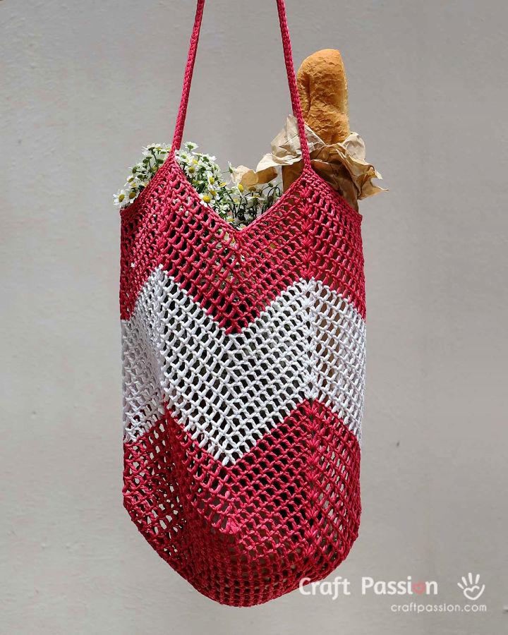 Filet Crochet Mesh Stitch Market Bag Pattern