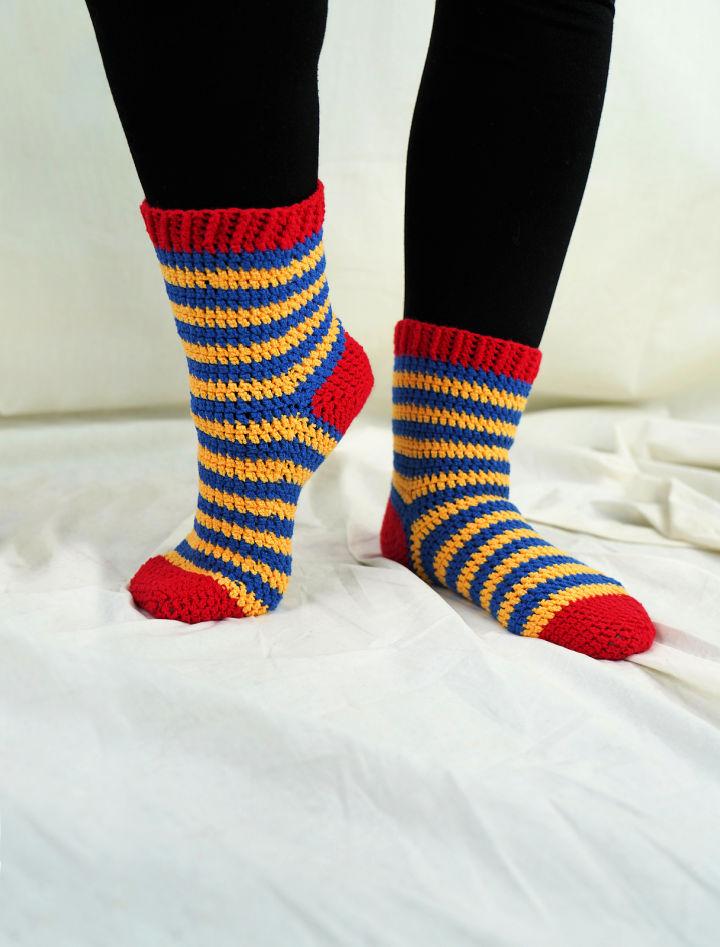 Free Crochet Carnival Socks Pattern