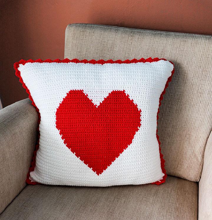 Free Crochet Valentines Day Pillow Pattern