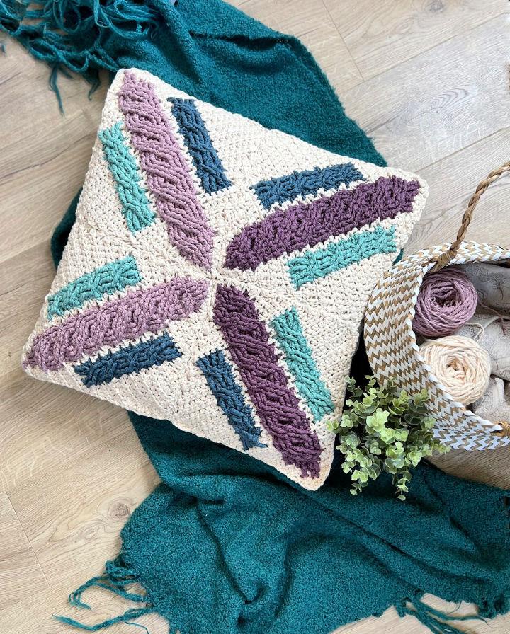 Free Cross Cable Crochet Pillow Pattern