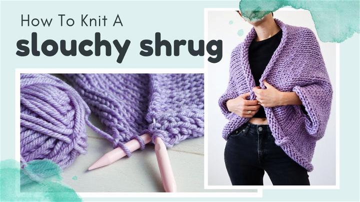 Free Knitting Pattern for Slouchy Shrug and Wrap
