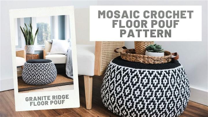 Free Mosaic Floor Pouf Crochet Pattern