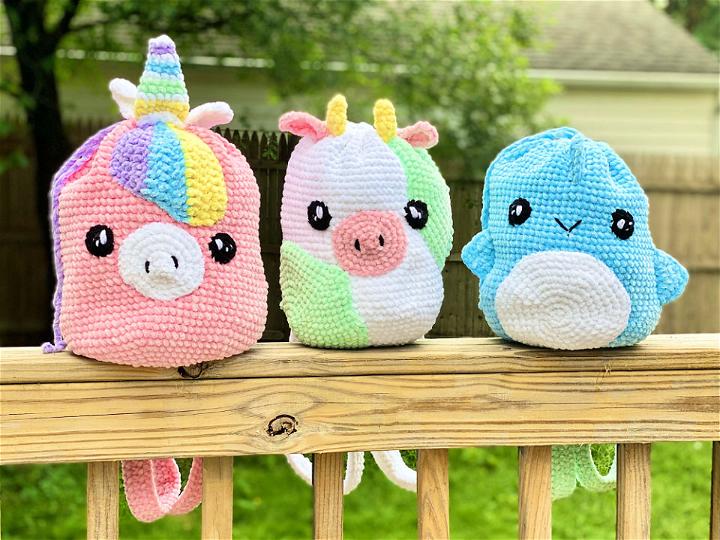 Fun Crochet Softie Animal Backpacks Gift