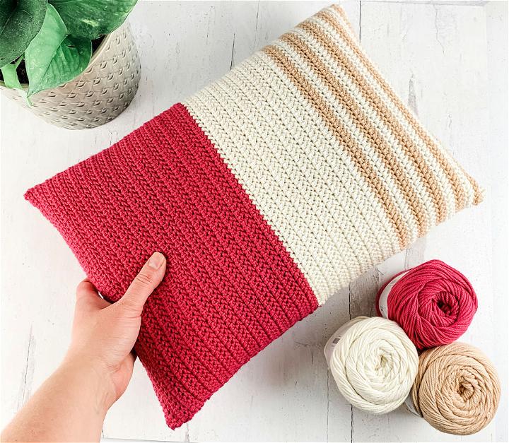 Herringbone Half Double Crochet Pillow Pattern