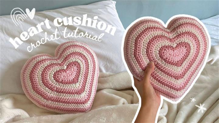 How to Crochet a Heart shaped Cushion Cover