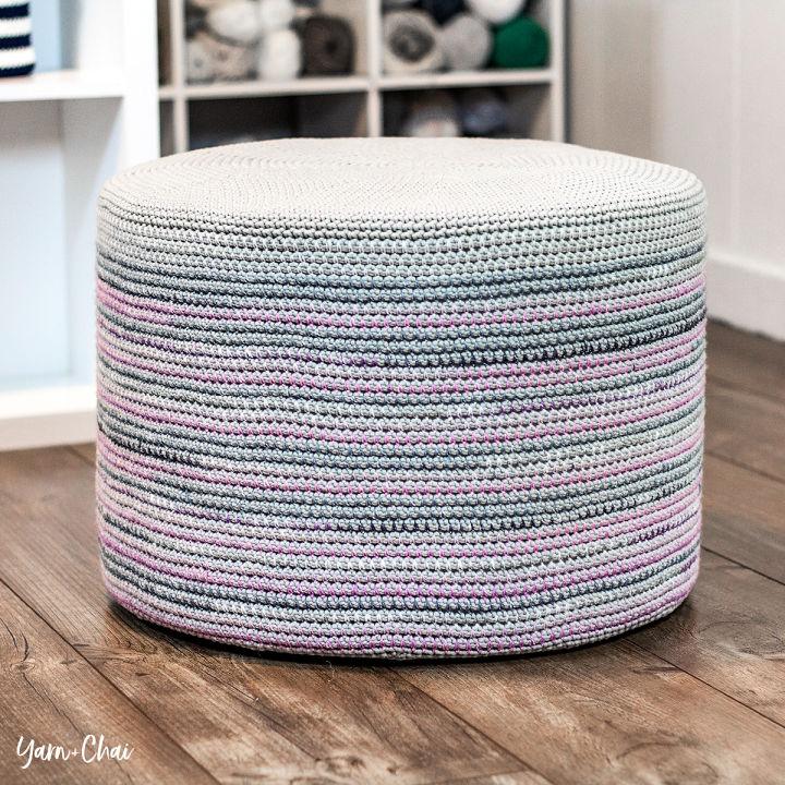 How to Crochet a Mosaic Floor Pouf