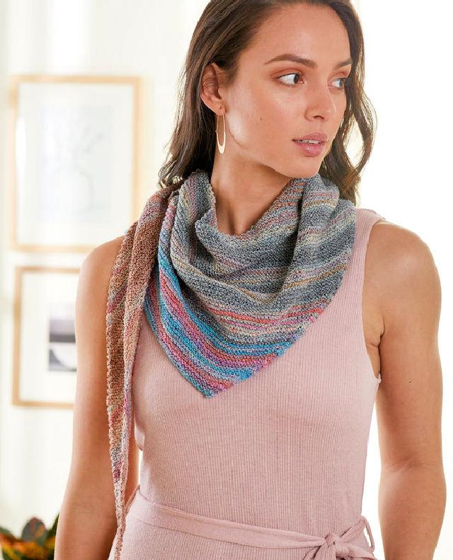 Knit a Color Shift Triangle Shawl - Free Pattern
