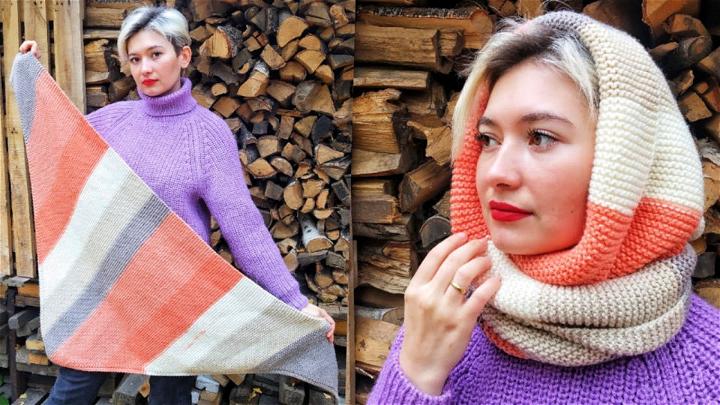 Knit a Worsted Weight Triangle Shawl Pattern