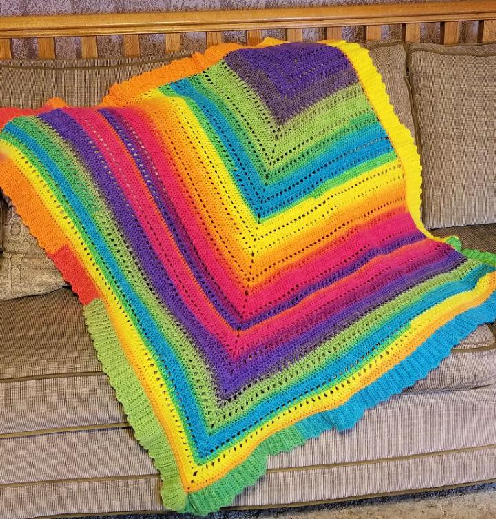 Lion Brand Mandala Baby Bright Blanket Crochet Pattern