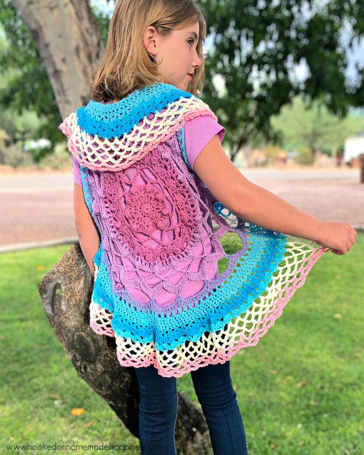 Mandala Crochet Vest Step by Step Instructions 