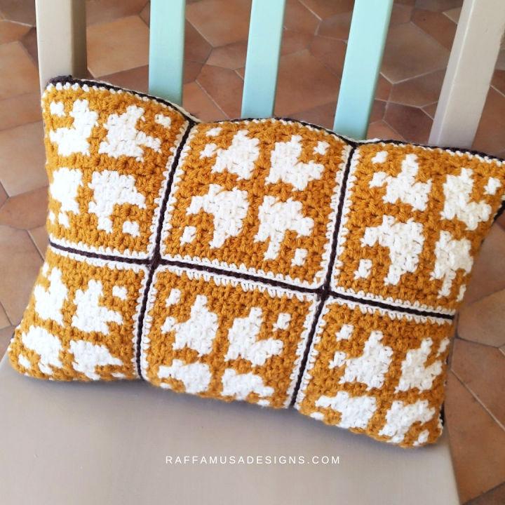 Mini C2C Crochet Vintage Pillow Pattern