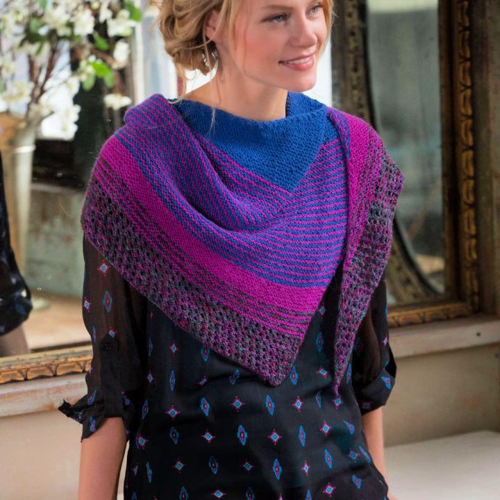 Modern Stripe Shawl Knitting Pattern