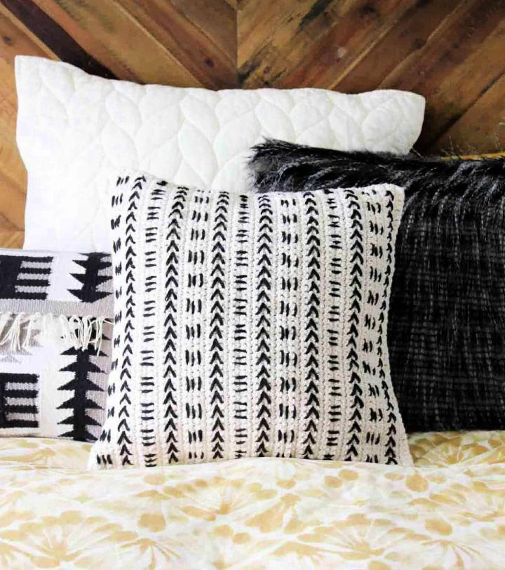 Mud Cloth Crochet Pillow Pattern for Beginners