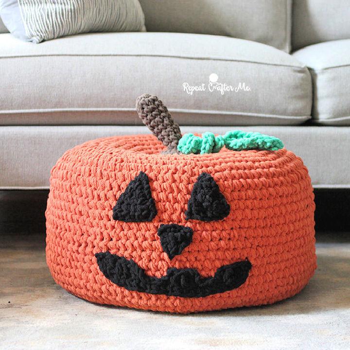 New Crochet Jack O Lantern Pumpkin Pouf Pattern
