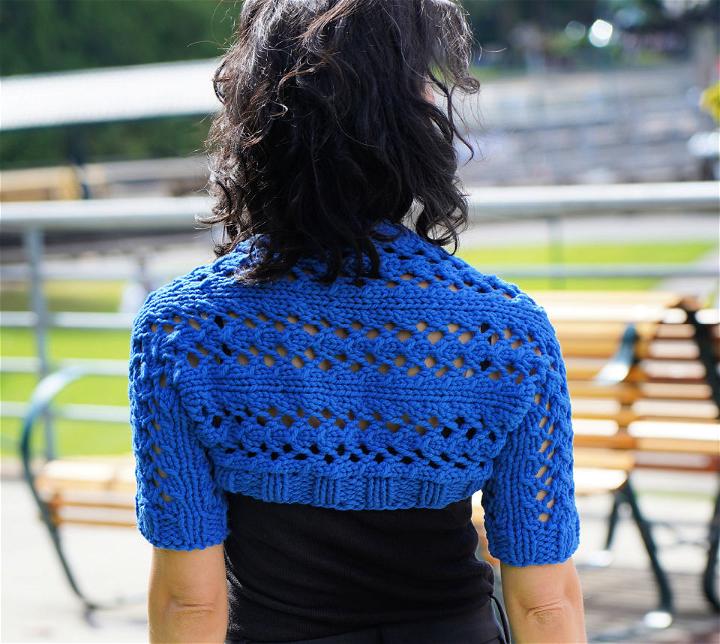 Tangled Up in Blue Shrug Knitting Pattern