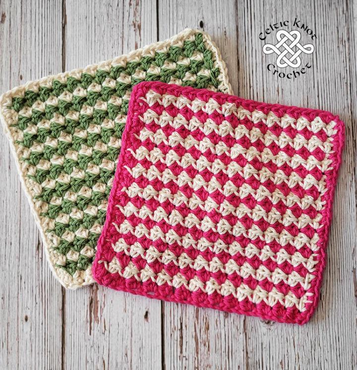 Two Color Crochet Dishcloth Pattern