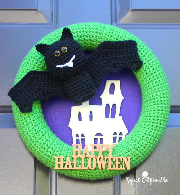 Crochet Halloween Bat Wreath Pattern