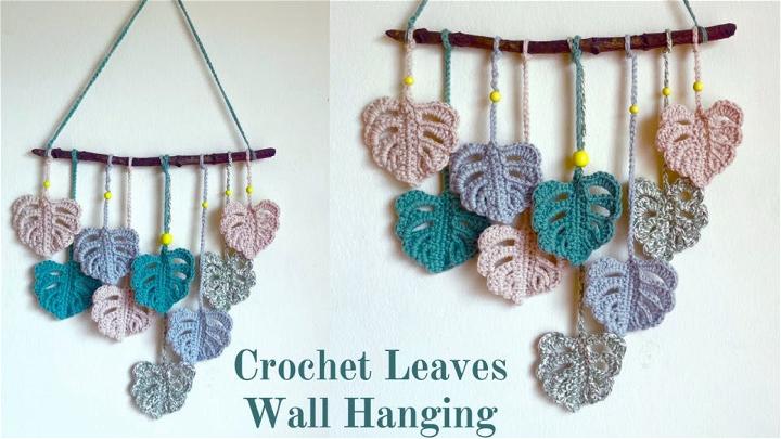 Crochet Tapestry Monstera Leaves Wall Hanging Pattern