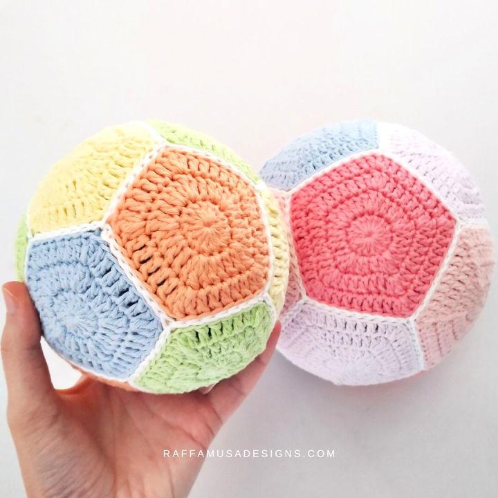 Crocheted Pentagon Ball Free Pattern